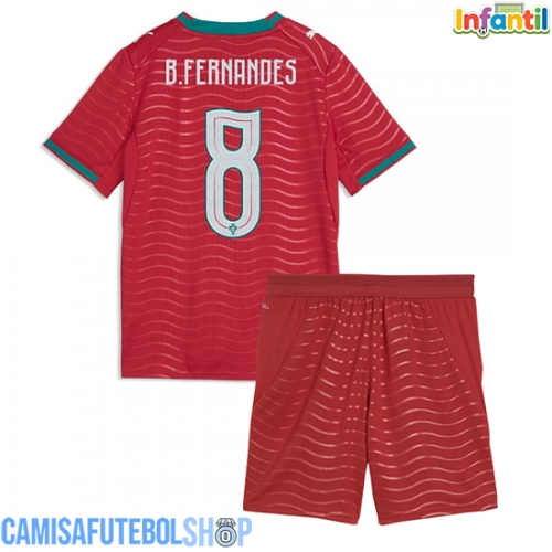 Camisa de time de futebol Portugal Bruno Fernandes #8 Replicas 1º Equipamento Infantil Mundo 2026 Manga Curta (+ Calças curtas)